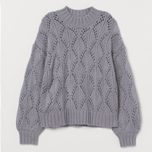 H&M Gray Lace-Knit Sweater